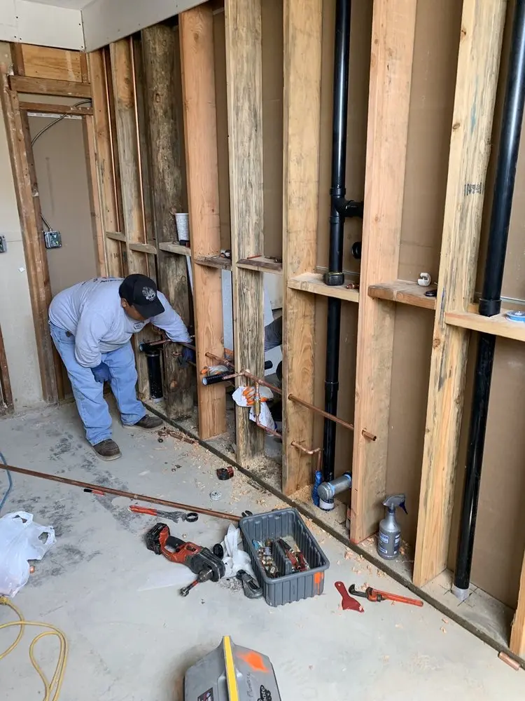 Commercial rough-in plumbing for Gas Line Repair in Sims